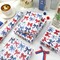 Patriotic Bow Wrapping Paper - Mini Roll - 17 In x 32.8 Ft Red Blue Star Bowknot Gift Wrap